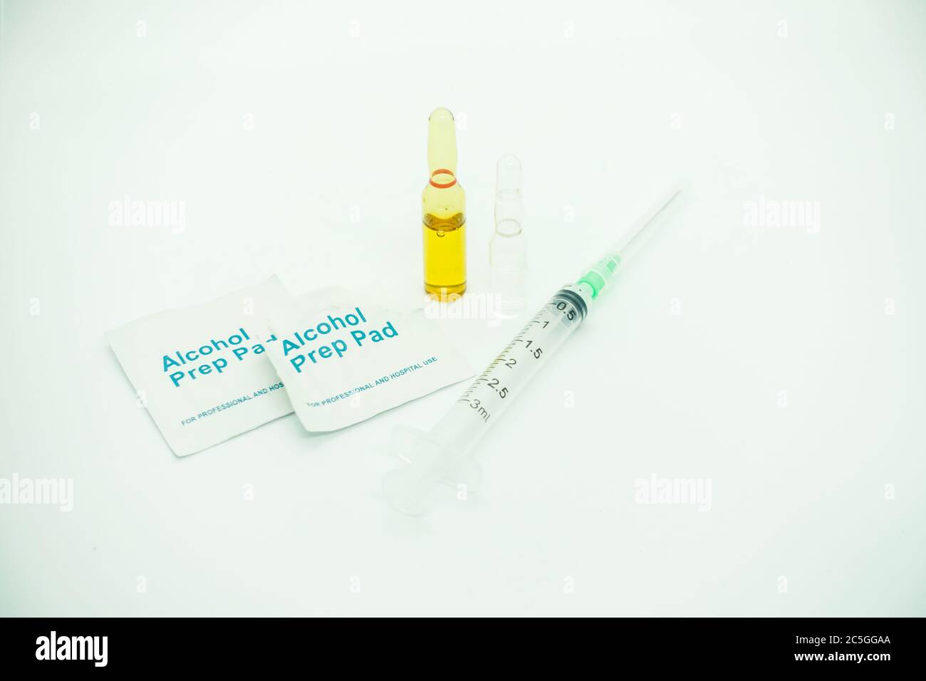 Medication ampoules for Intravenous injections on a wooden background ...