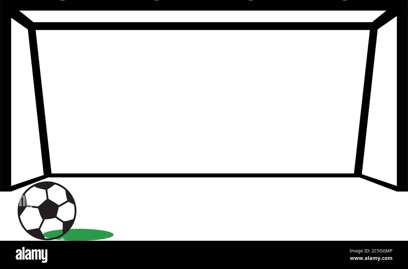 Ball in front of goal design, Soccer football sport hobby competition