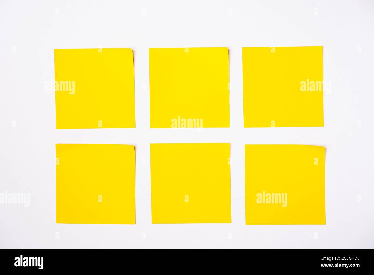 Sticky notes against white background, copy space for text Stock Photo