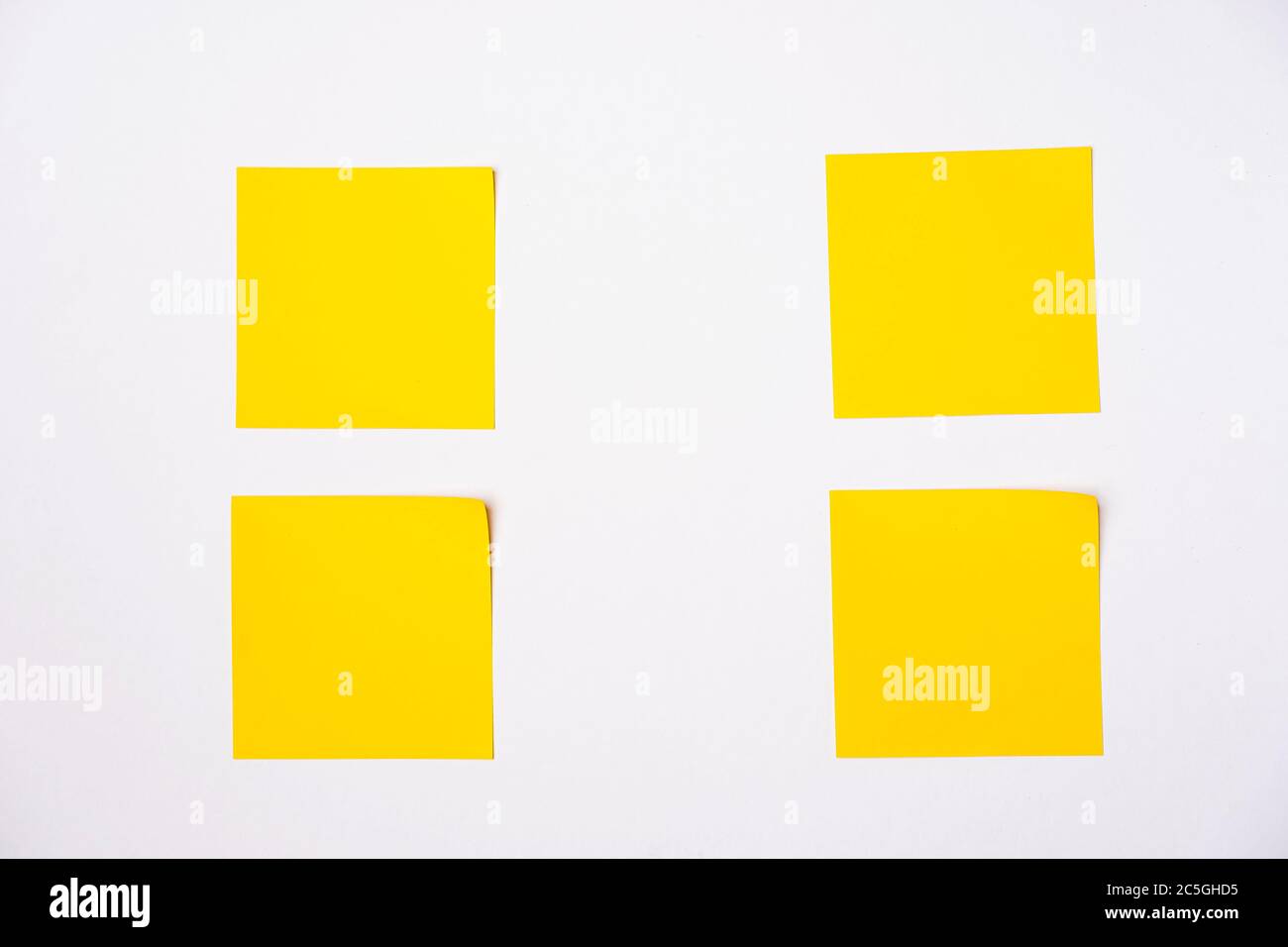 Sticky notes against white background, copy space for text Stock Photo