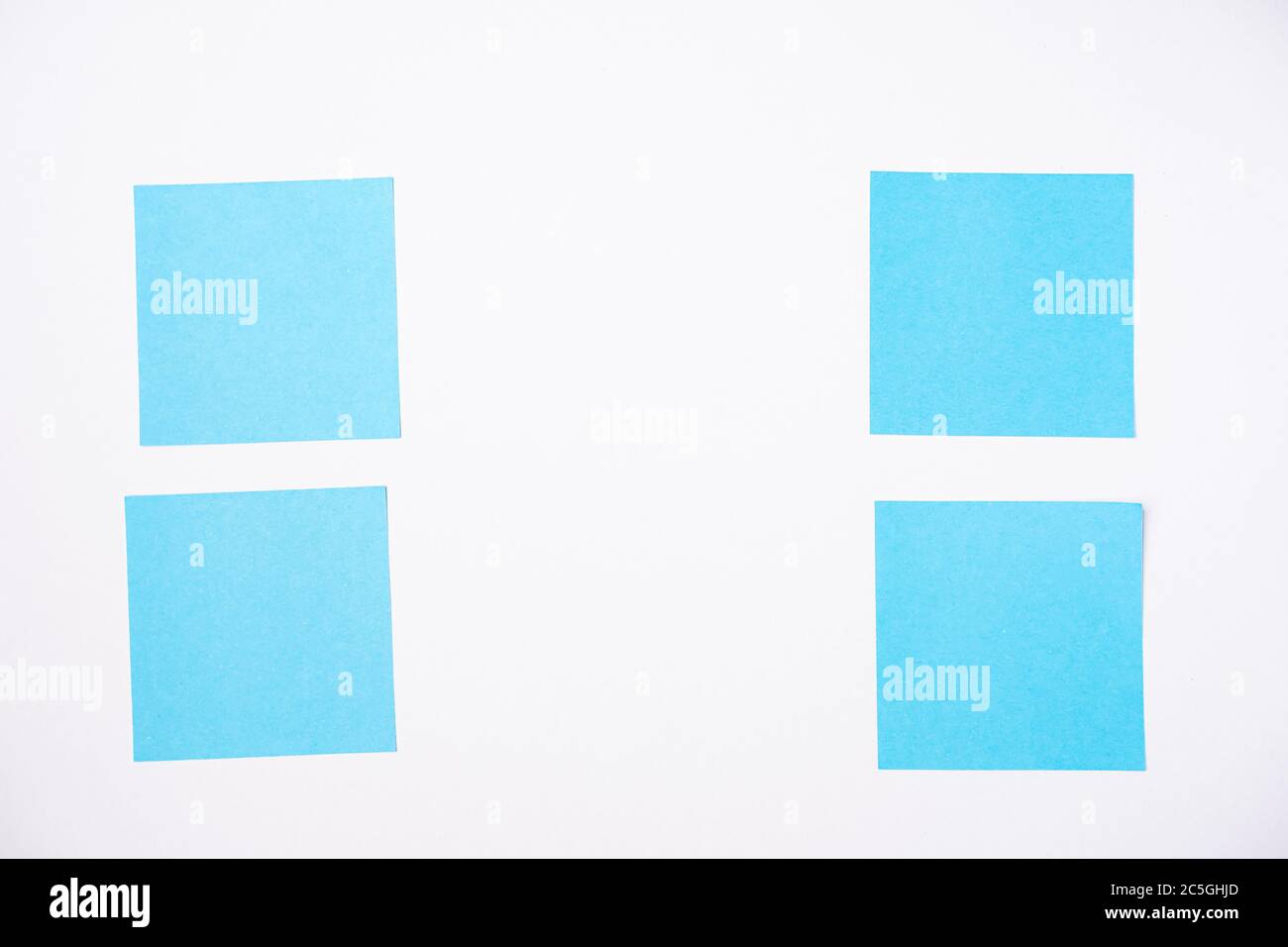 Sticky notes against white background, copy space for text Stock Photo