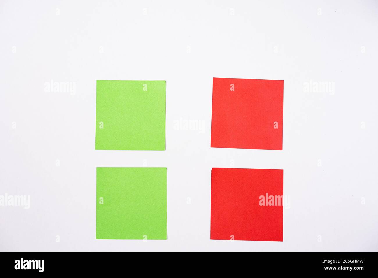 Sticky notes against white background, copy space for text Stock Photo