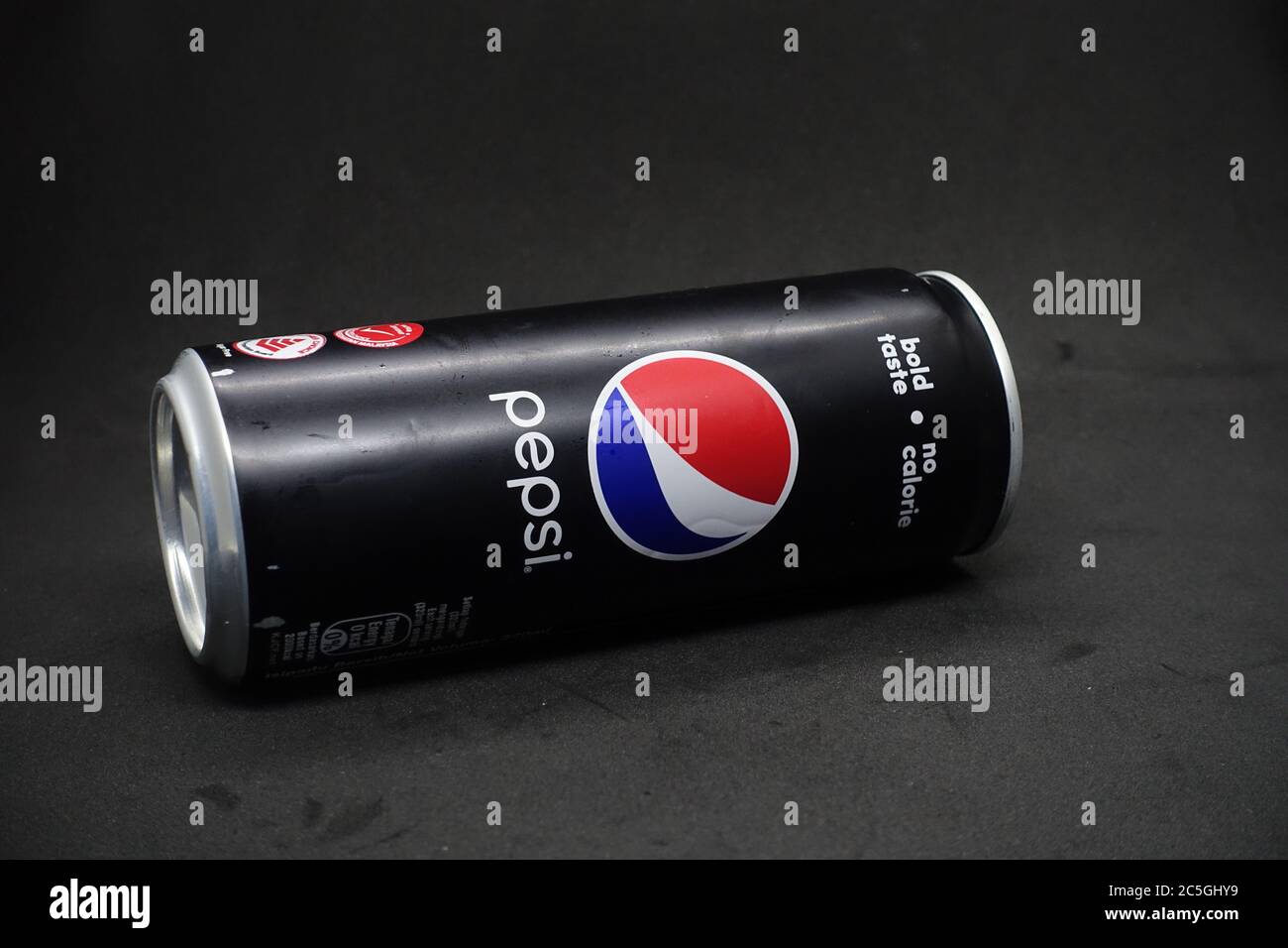 A Can Of Pepsi Black Against Isolated Black Background A Zero Calories Carbonated Drink Healthier Choice Stock Photo Alamy