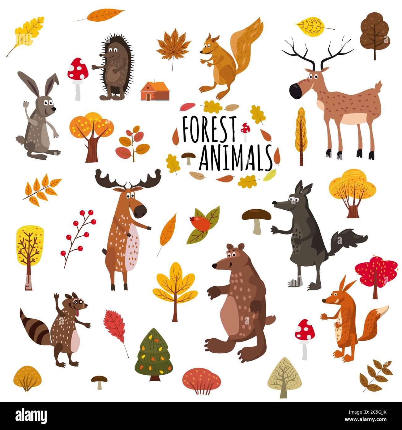 Fox Bear Moose Elk Butterfly Bee Set of 6 Animal Stickers Mini Sticker Pack