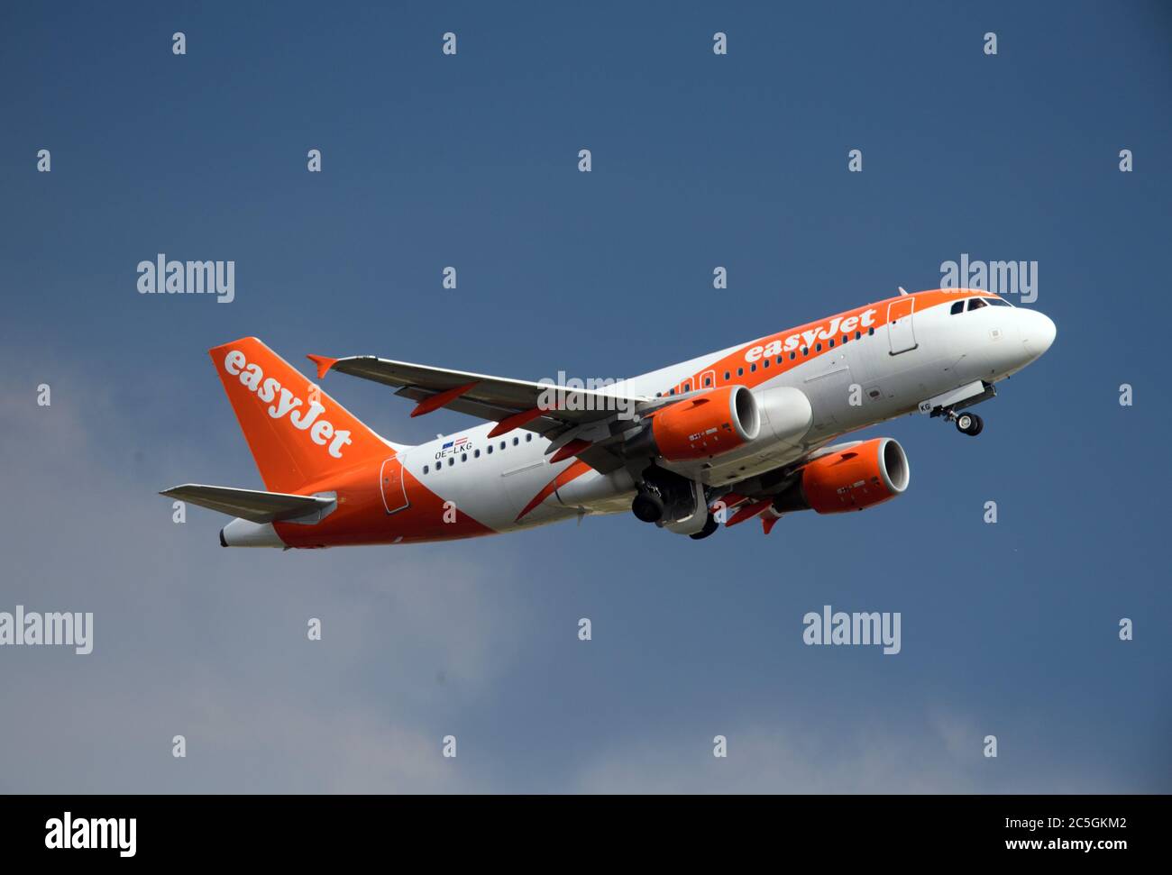 02 July 2020, Brandenburg, Schönefeld: An Airbus A320-200 Sharklets of the airline easyJet Europe will take off from the airport runway for its flight to Pristina. Photo: Soeren Stache/dpa-Zentralbild/ZB Stock Photo