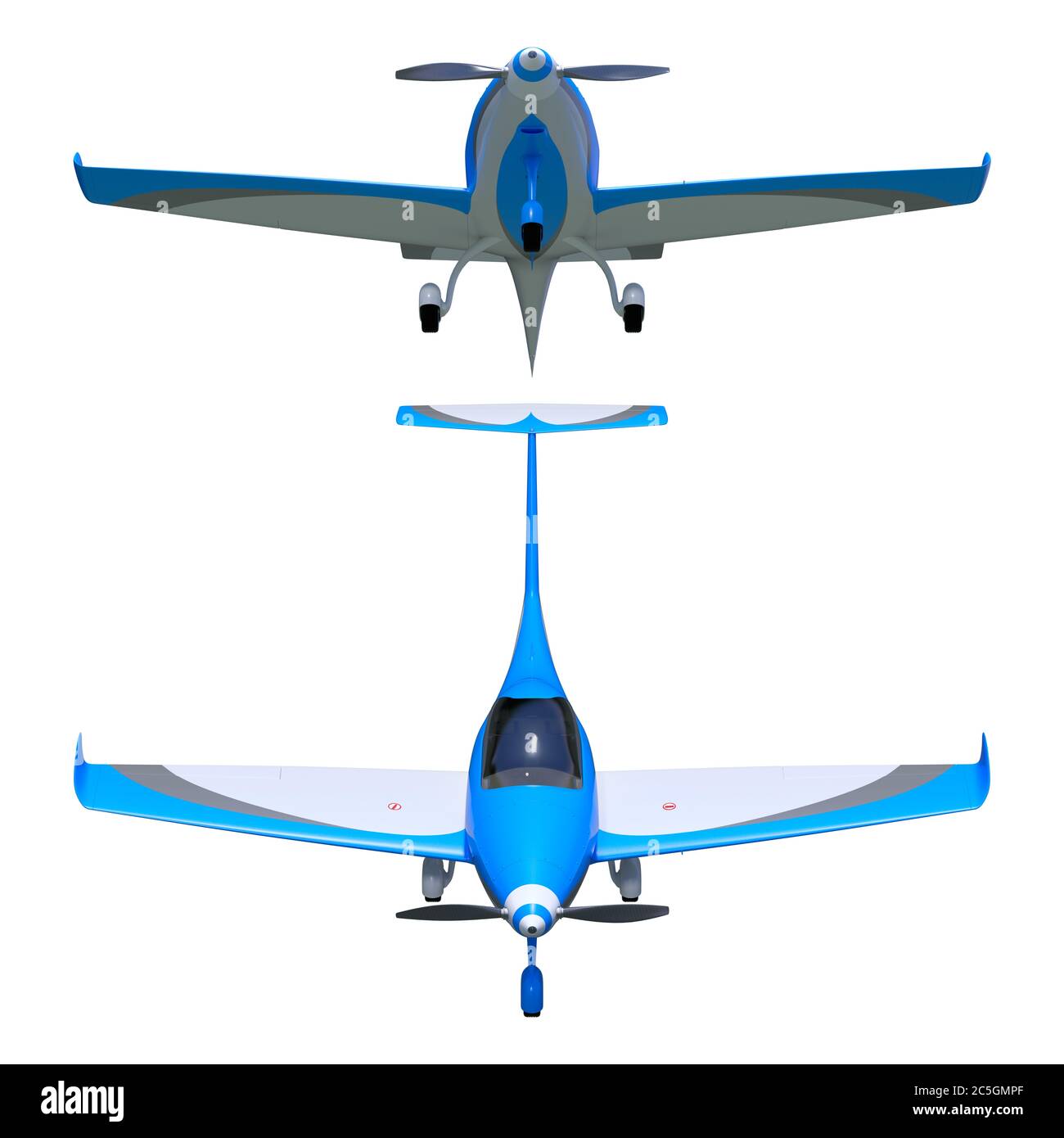 3d render of a light sport aircraft. Small general aviation plane model