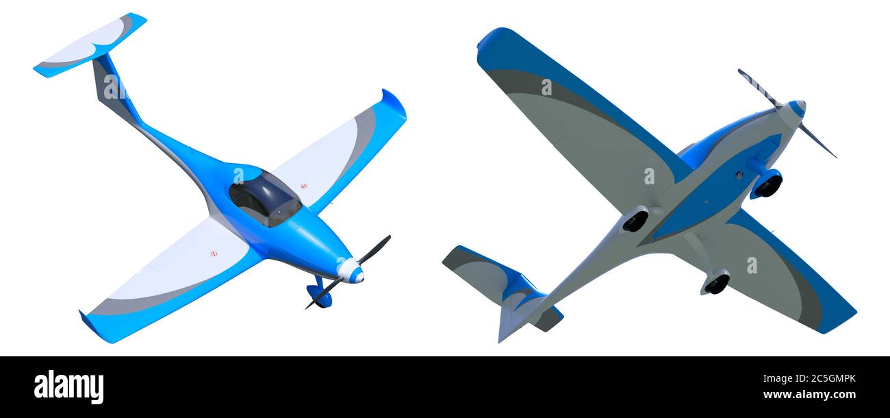 3d render of a light sport aircraft. Small general aviation plane model