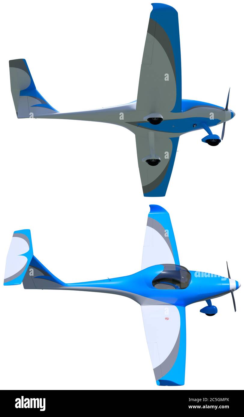 3d render of a light sport aircraft. Small general aviation plane model