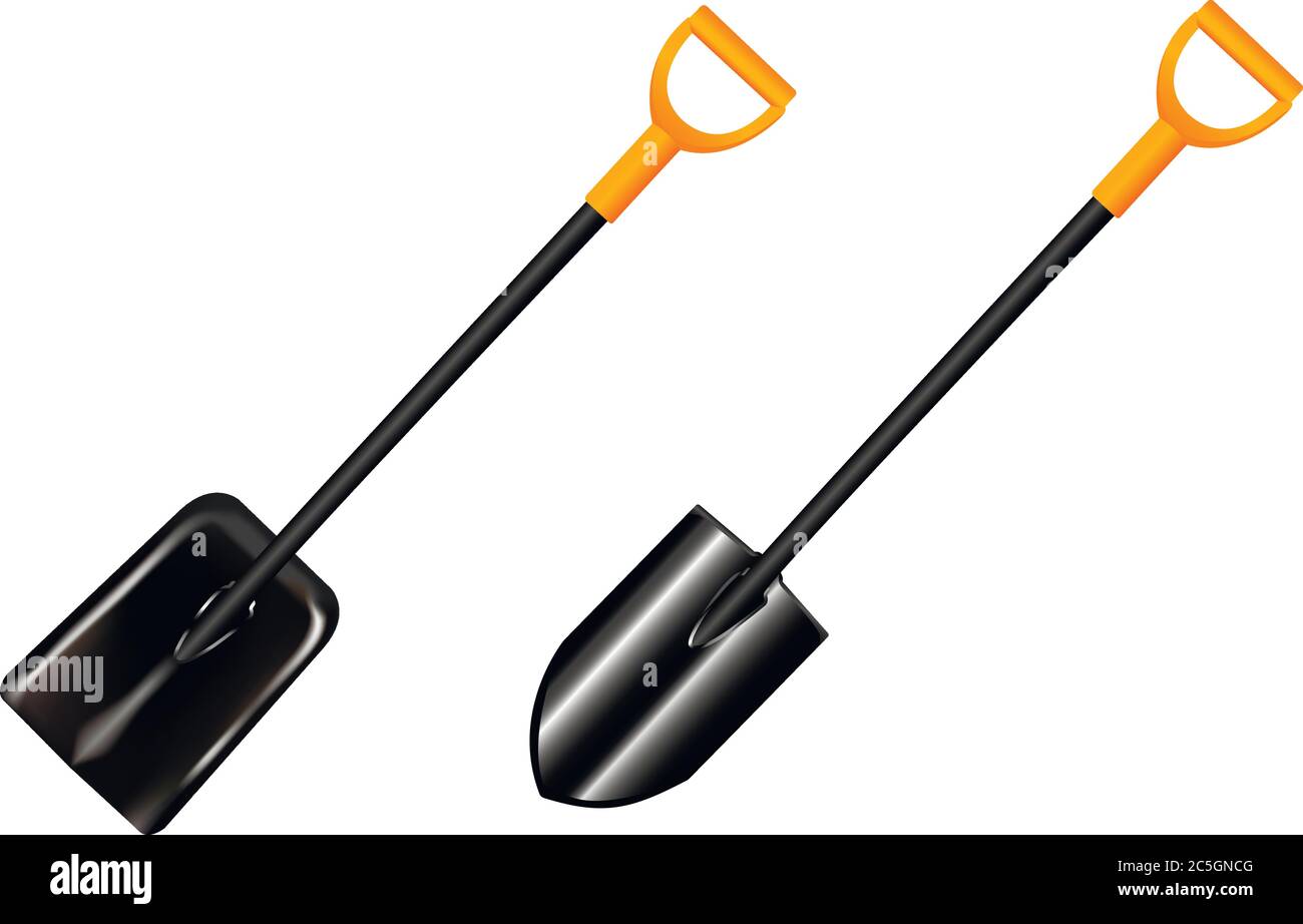 Garden spade tools set isolated on background. Quality 3d illustration