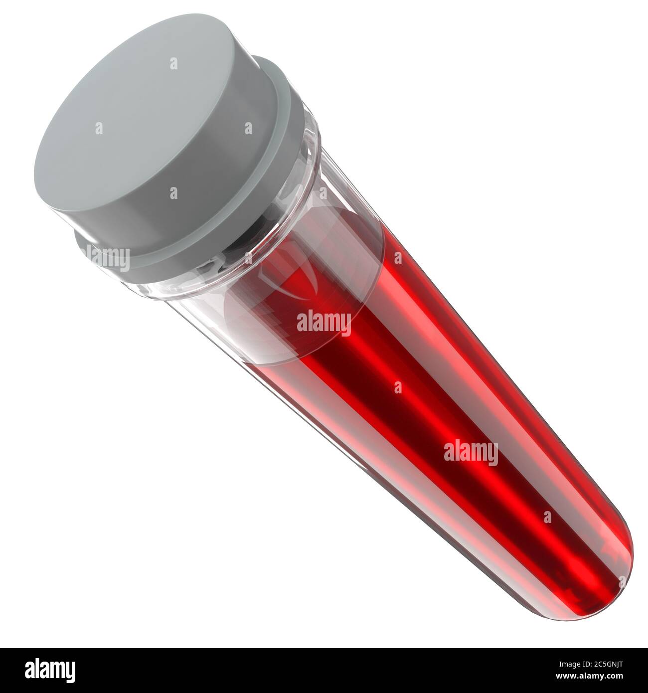 3d render of a blood sample in a test-tube isolated on white background ...