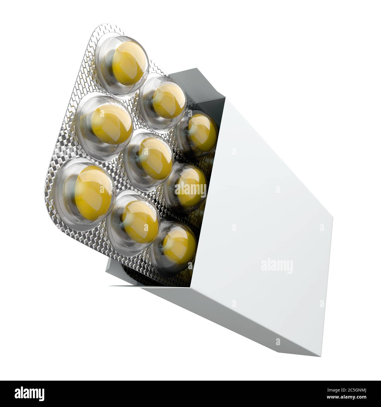 Download Opened White Box Filled With Yellow Pills In Blister Perspective View Stock Photo Alamy PSD Mockup Templates