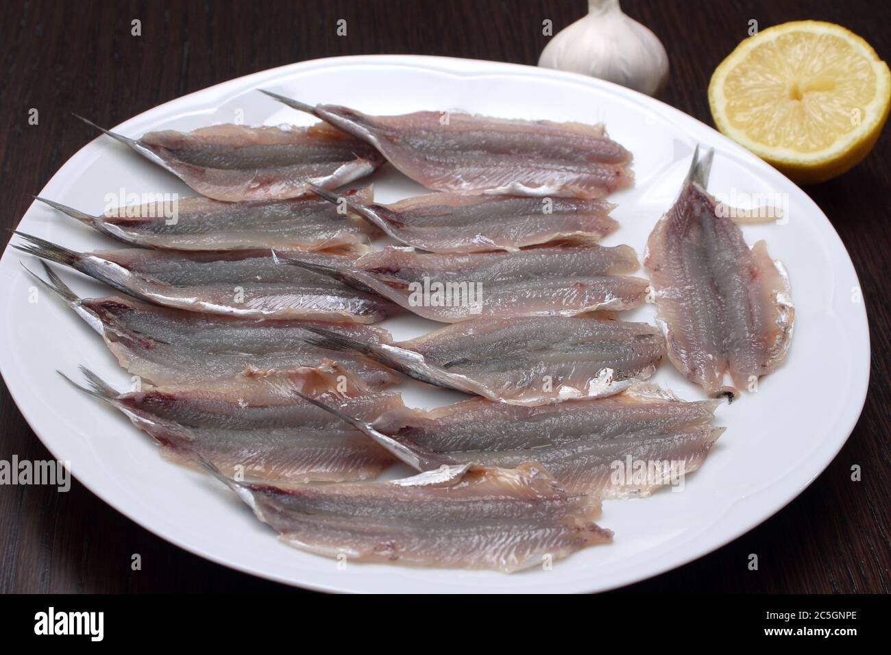 Fresh anchovy fillets Stock Photo Alamy