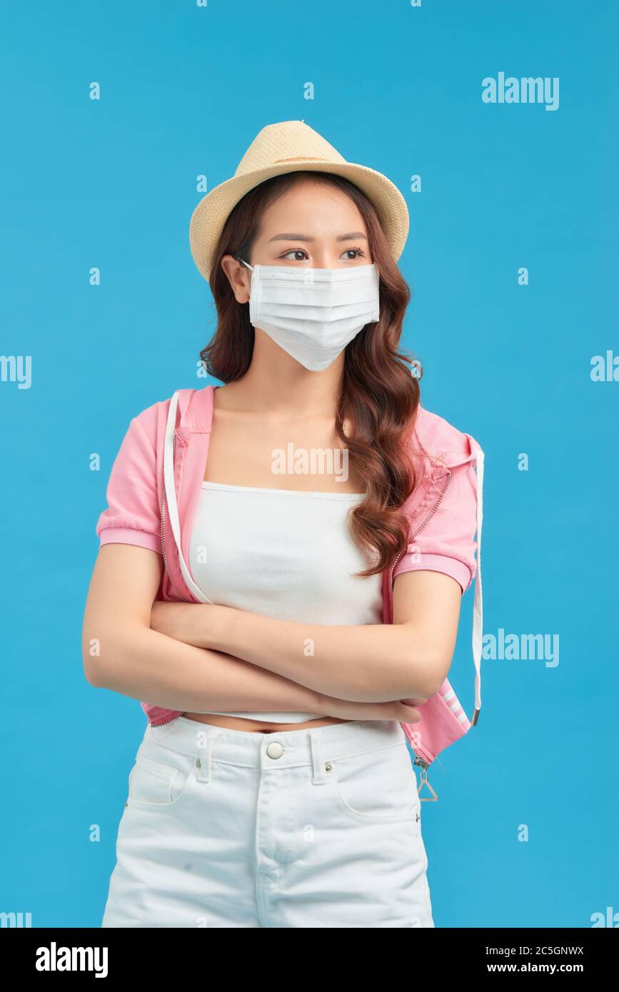 Asian girl with hat and mask hires stock photography and images Alamy