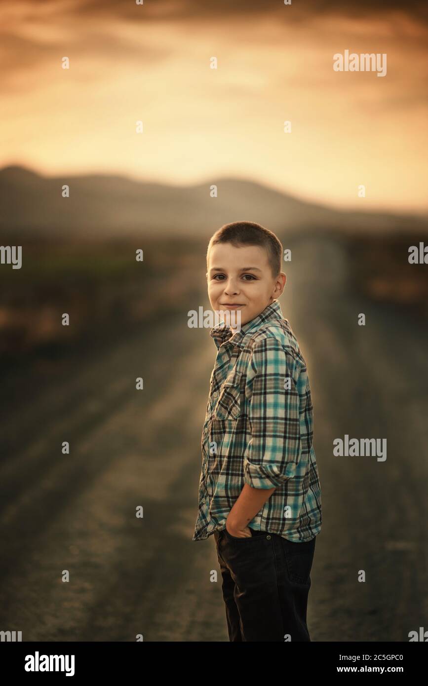 portrait of a adorable boy outdoor Stock Photo - Alamy