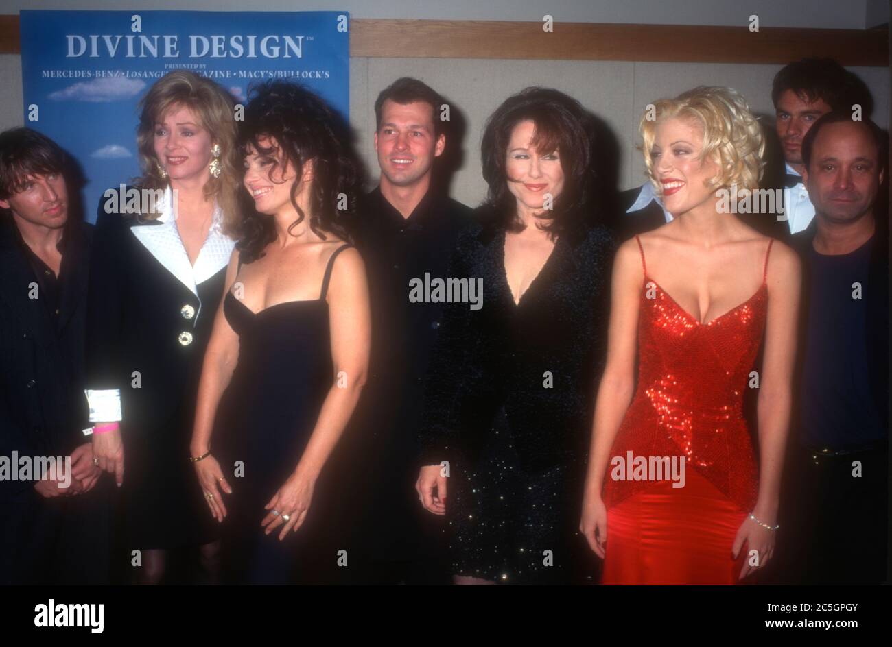West Hollywood, California, USA 3rd December 1995 Designer Todd Oldham,  actress Jean Smart, actress Fran Drescher, guest, actress Mary McDonnell  and actress Tori Spelling attend 5th Annual Divine Design on December 3,