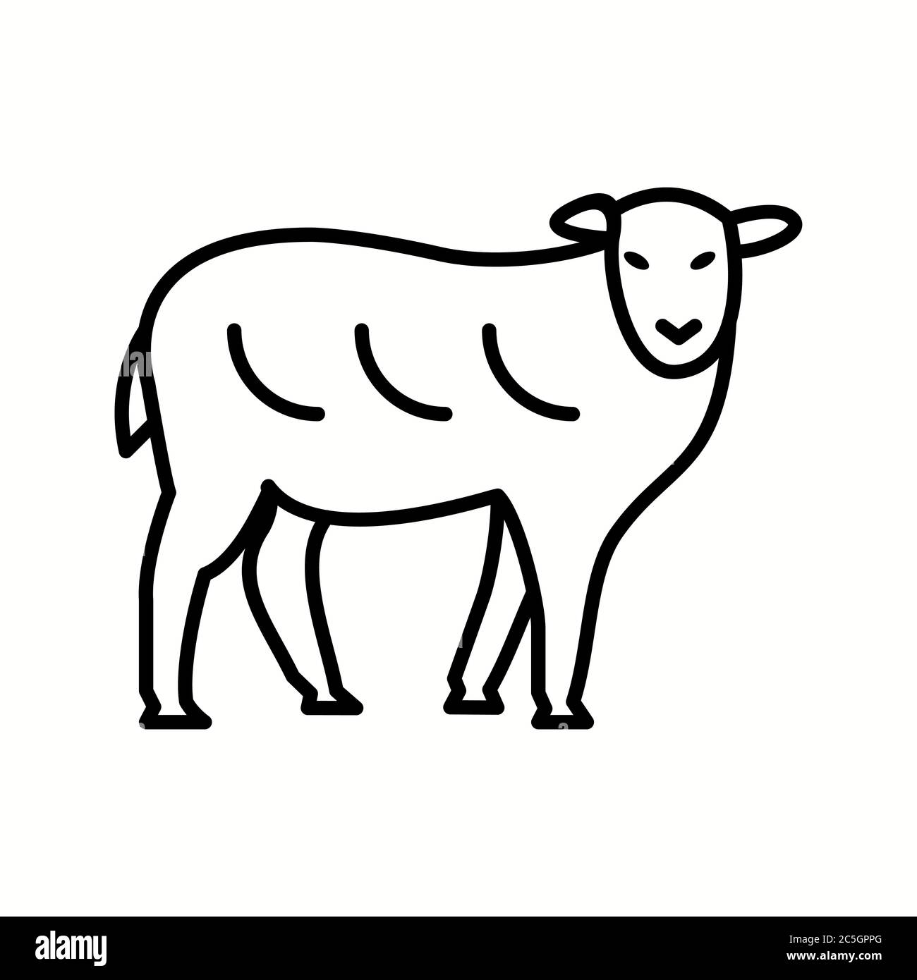 Sheep Unique Vector Line Icon Stock Vector Image & Art - Alamy