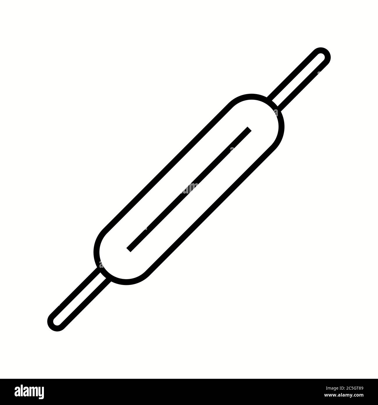 Unique Roller And Pin Vector Line Icon Stock Vector