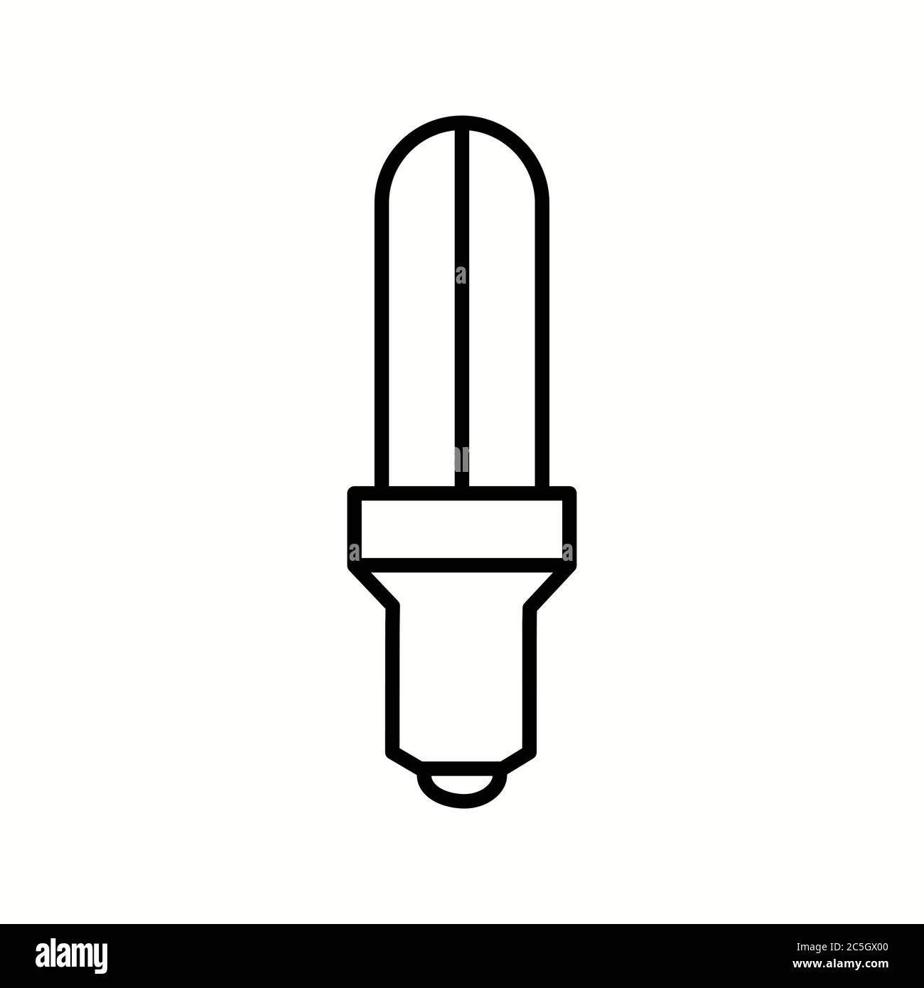 Unique Energy Saver Bulb Vector Line Icon Stock Vector