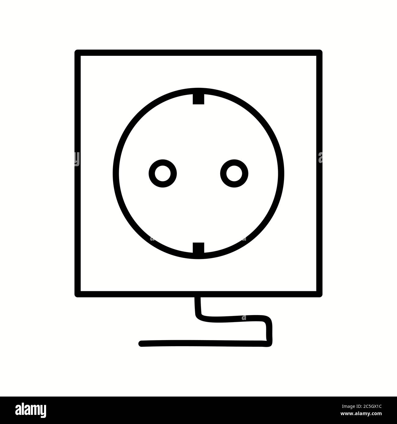 Unique Socket Vector Line Icon Stock Vector
