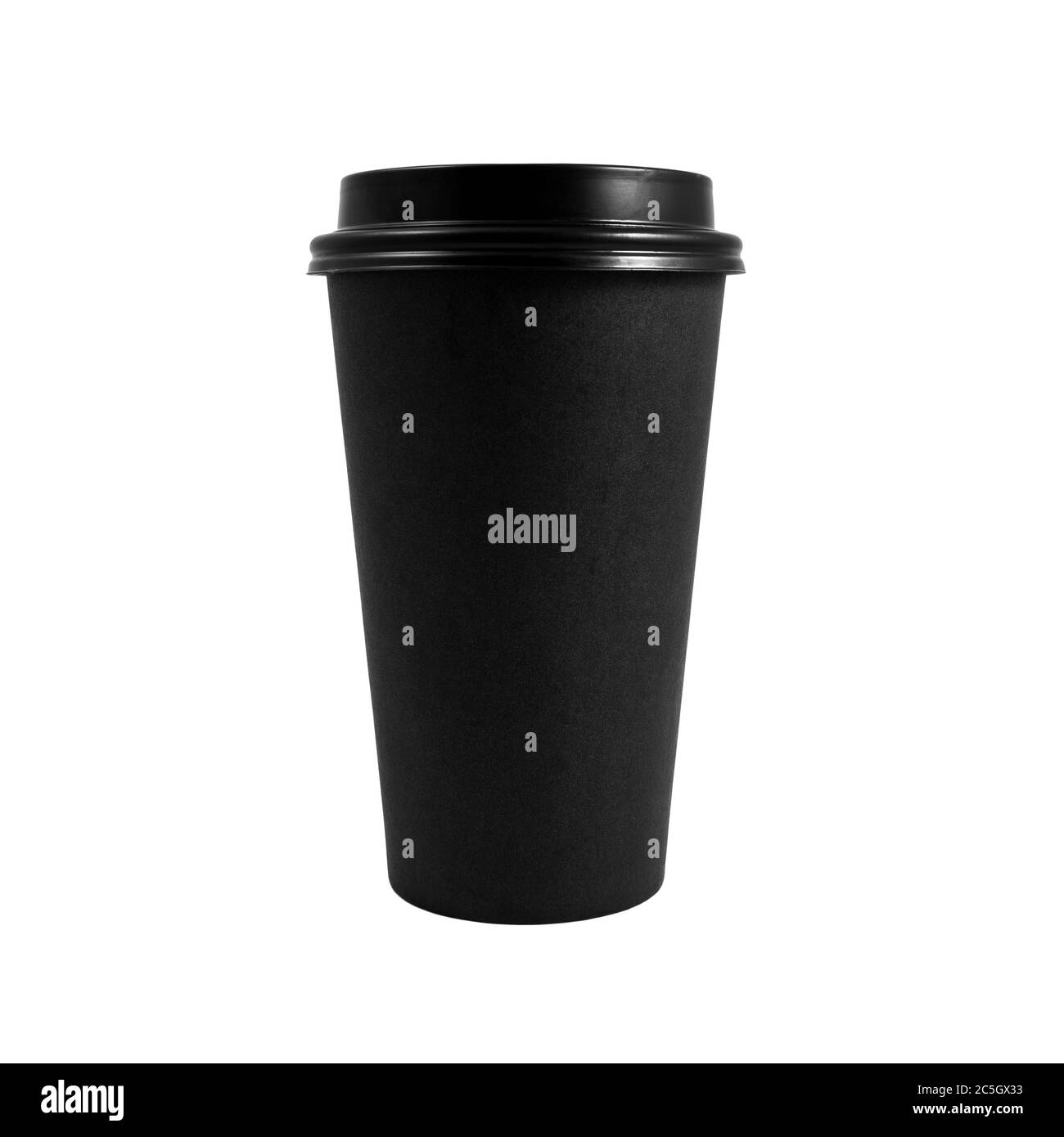 Takeaway black paper coffee cup isolated on white background Stock Photo
