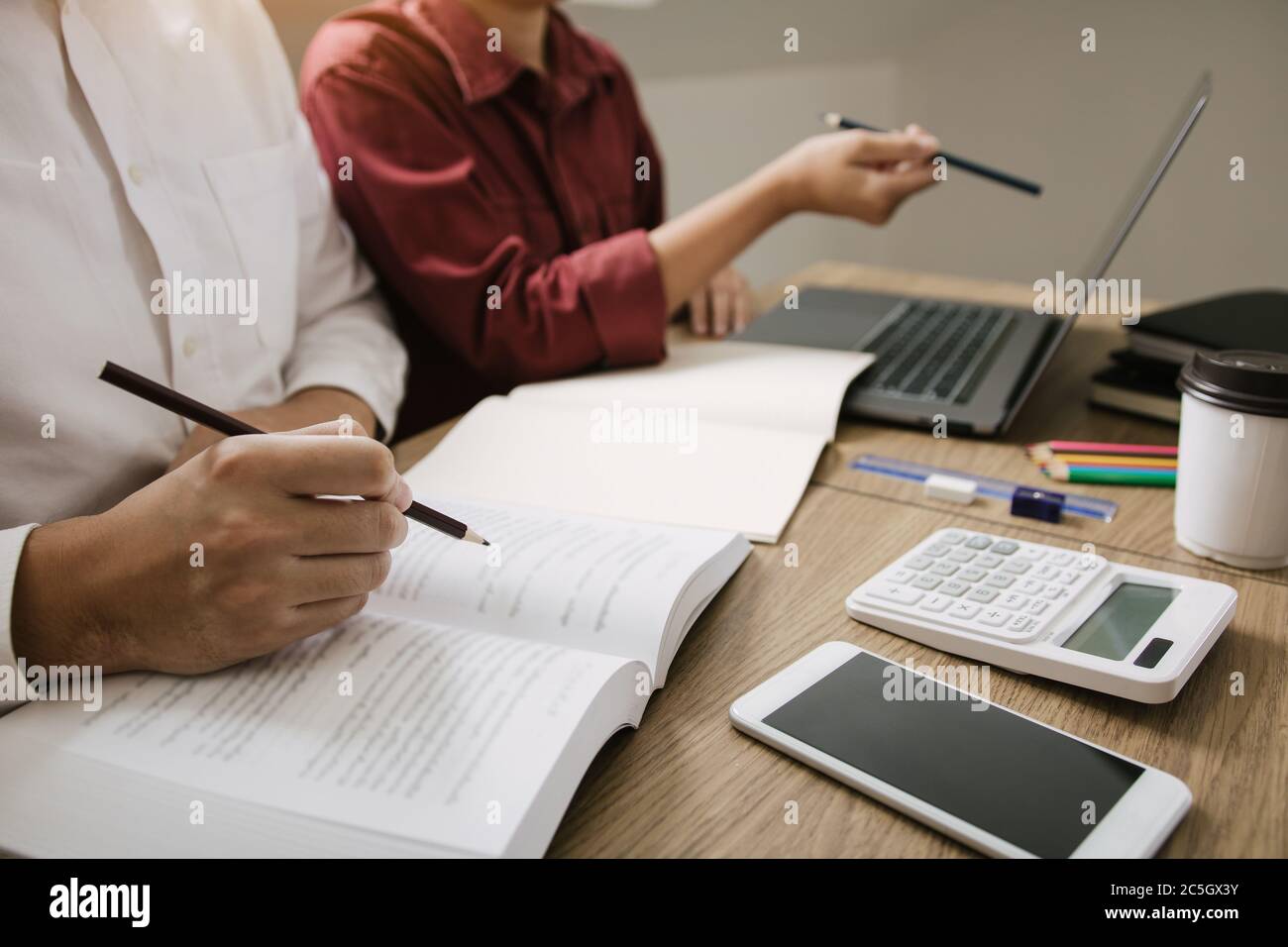 During Study Lesson Students studying in the classroom during the lecture Stock Photo - Alamy