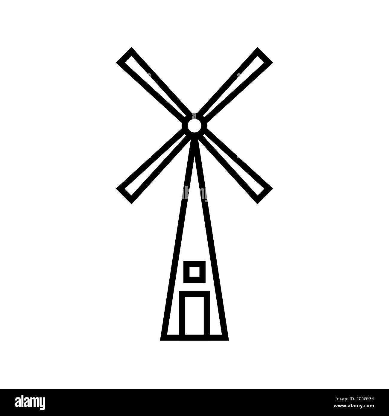Unique Windmill Vector Line Icon Stock Vector Image & Art - Alamy