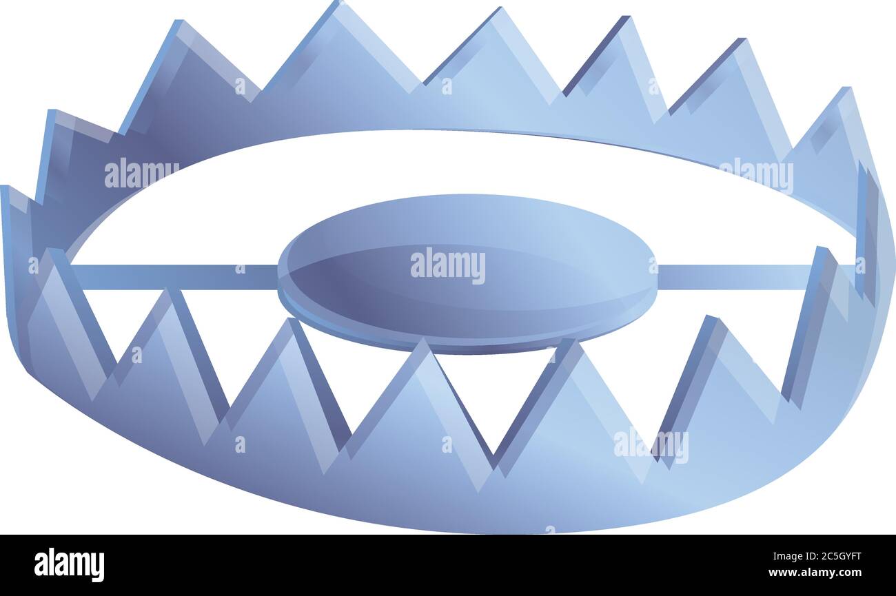 Hunter trap icon. Cartoon of hunter trap vector icon for web design
