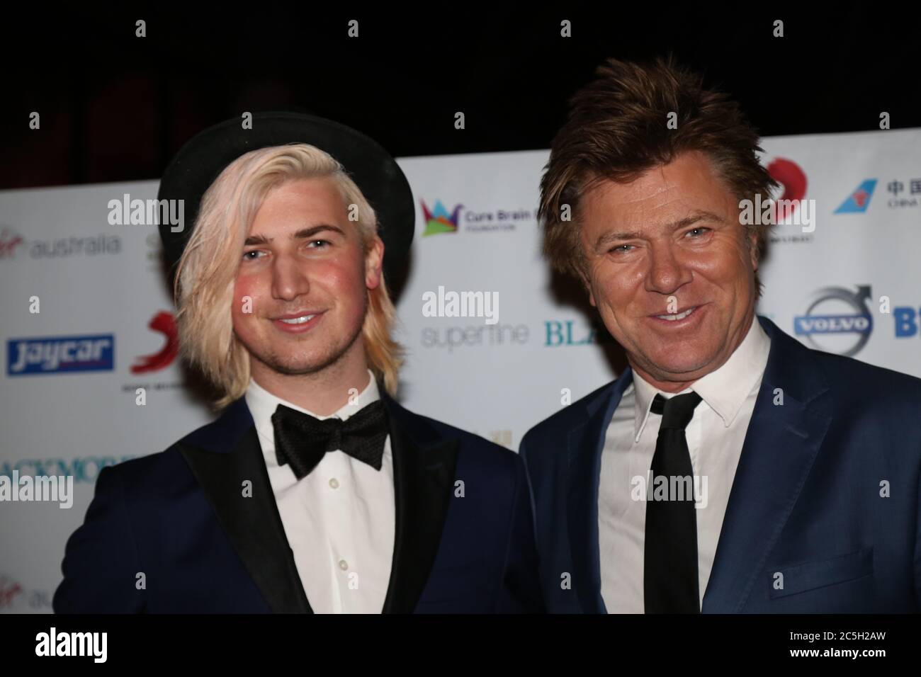 Christian Wilkins and Richard Wilkins arrive for the Cure Brain Cancer Foundation Mad Hatter