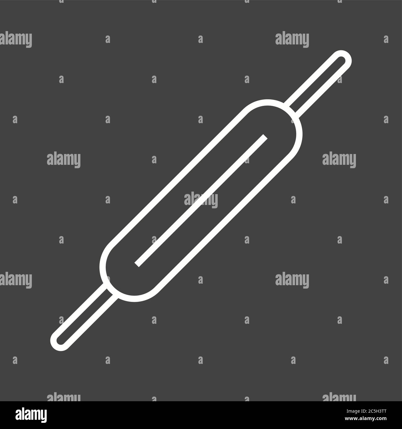 Unique Roller And Pin Vector Line Icon Stock Vector