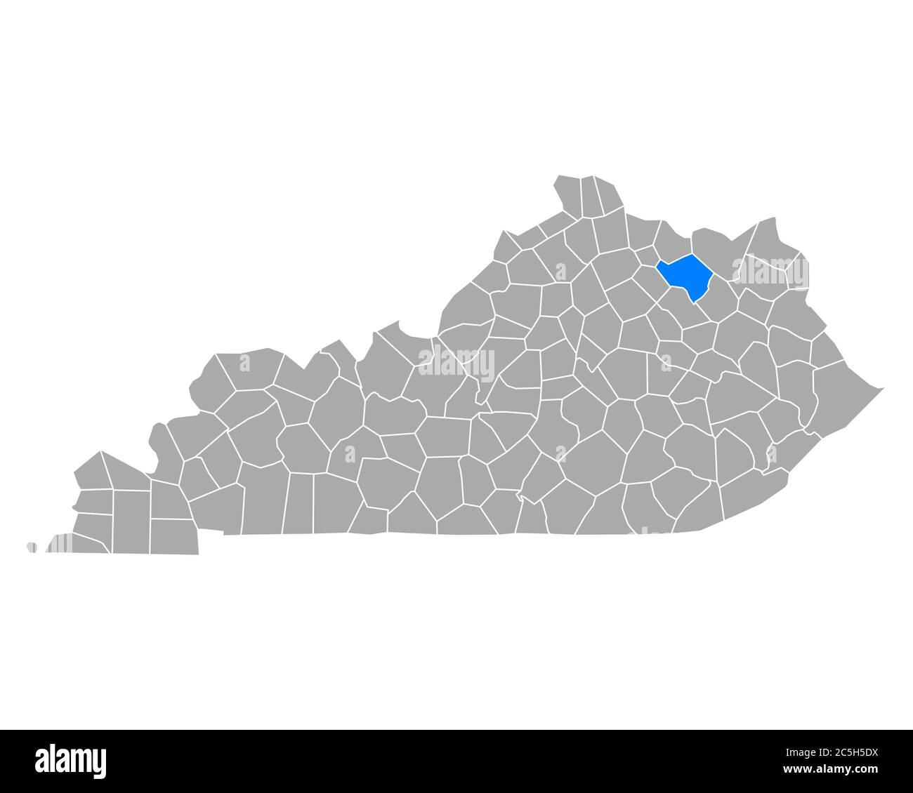 Fleming County Ky Map Fleming County Kentucky Cut Out Stock Images & Pictures - Alamy