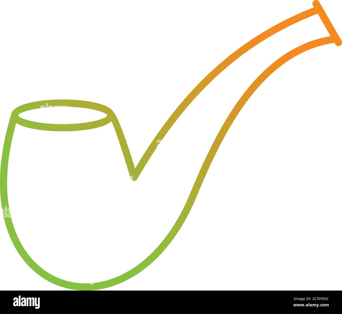 Unique Smoking Pipe Vector Line Icon Stock Vector