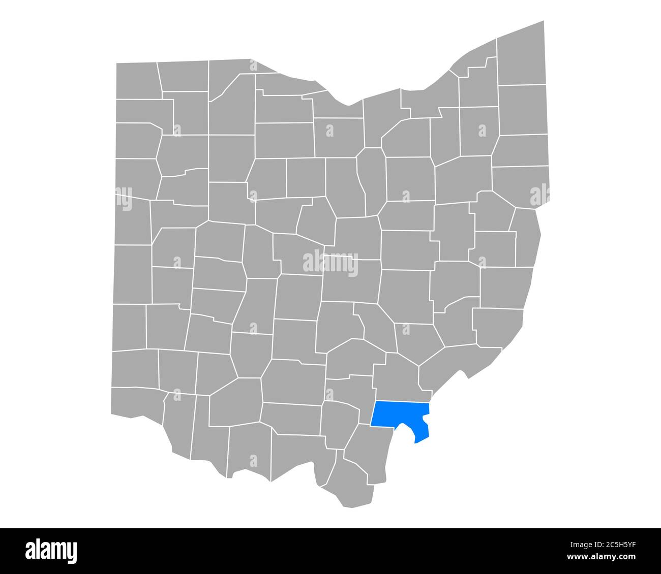 Map of Meigs in Ohio Stock Photo Alamy