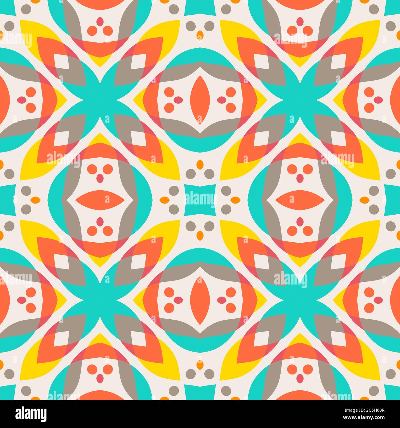 Abstract Geometric Pattern In Bright Colors Seamless Background 