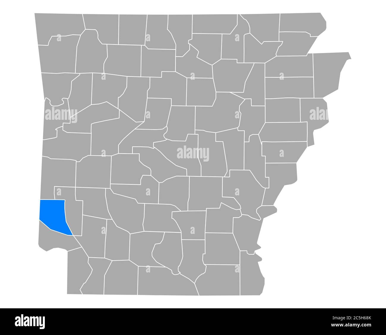 Map of Sevier in Arkansas Stock Photo Alamy