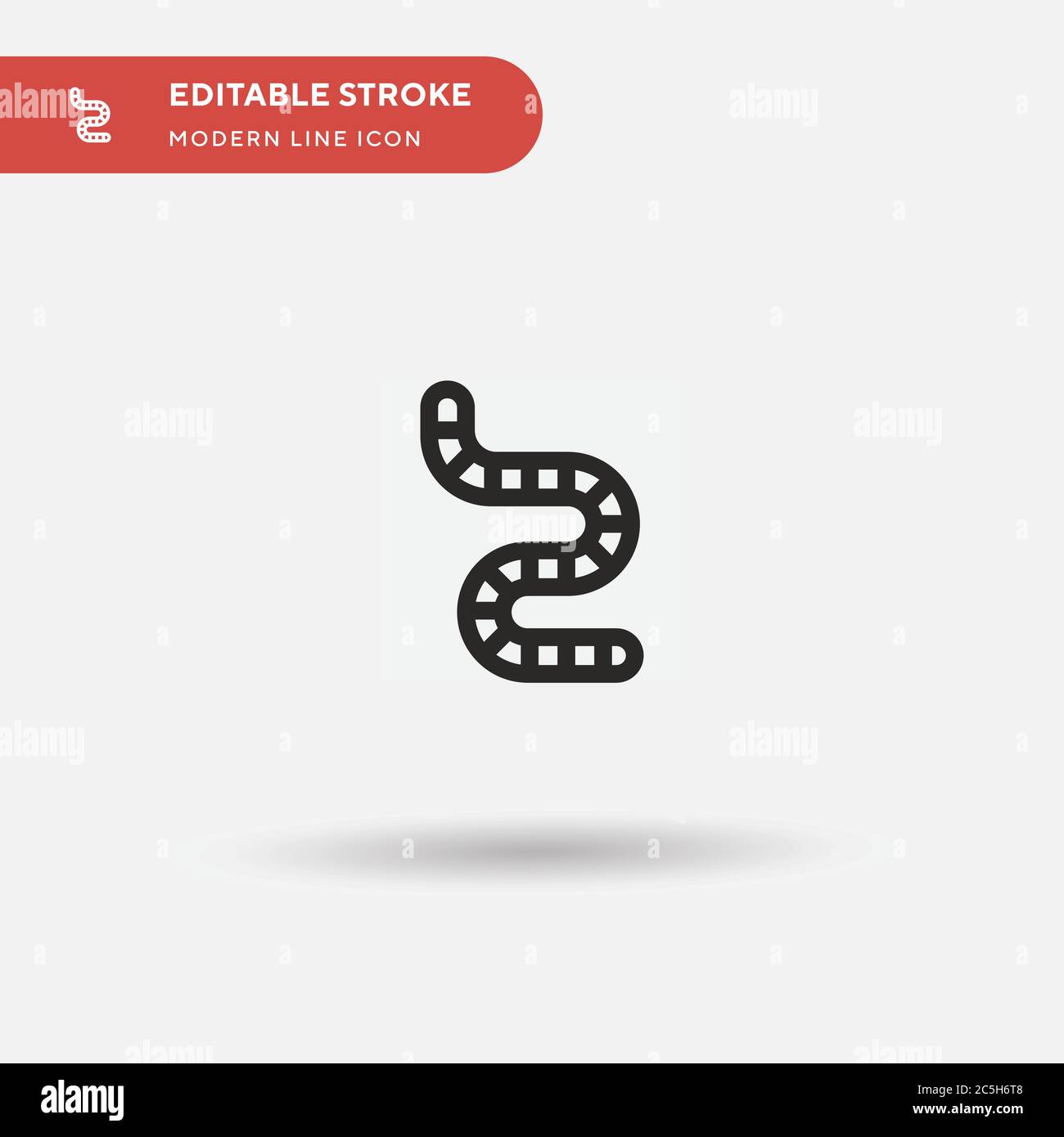 Worm Simple vector icon. Illustration symbol design template for web mobile UI element. Perfect color modern pictogram on editable stroke. Worm icons for your business project Stock Vector