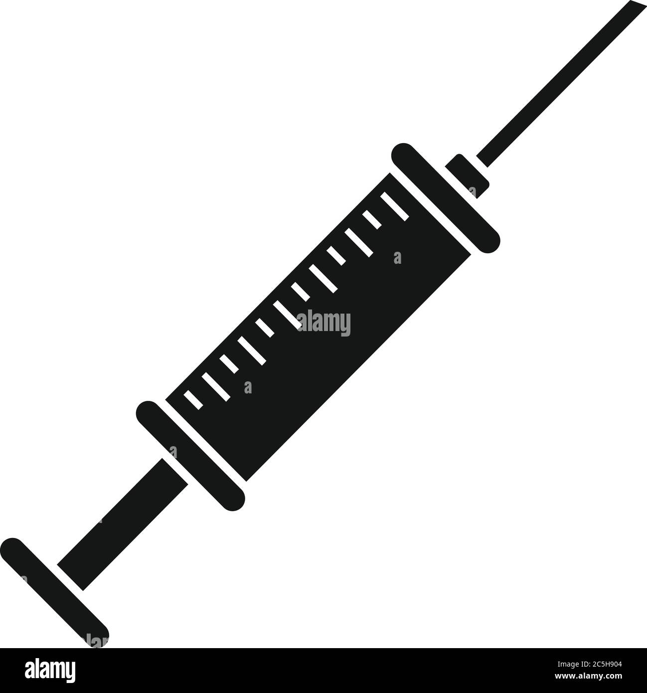 Tooth anesthesia syringe icon. Simple illustration of tooth anesthesia syringe vector icon for web design isolated on white background Stock Vector
