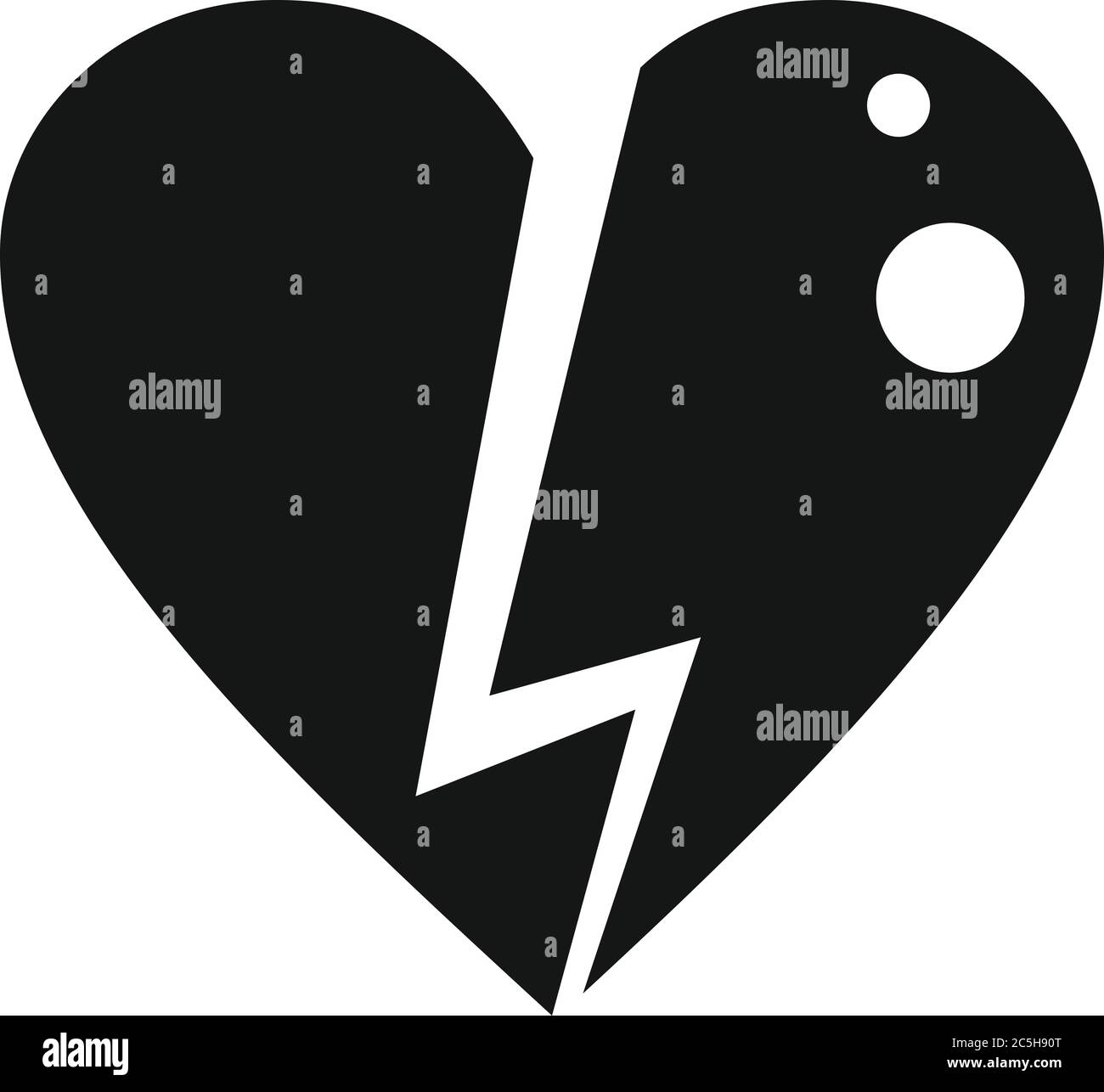 Love heart break divorce icon. Simple illustration of love heart break ...