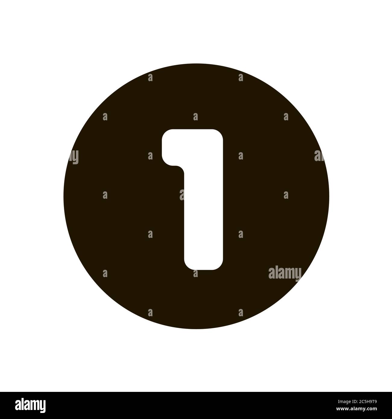 Number one in a circle icon on white background. Vector illustration