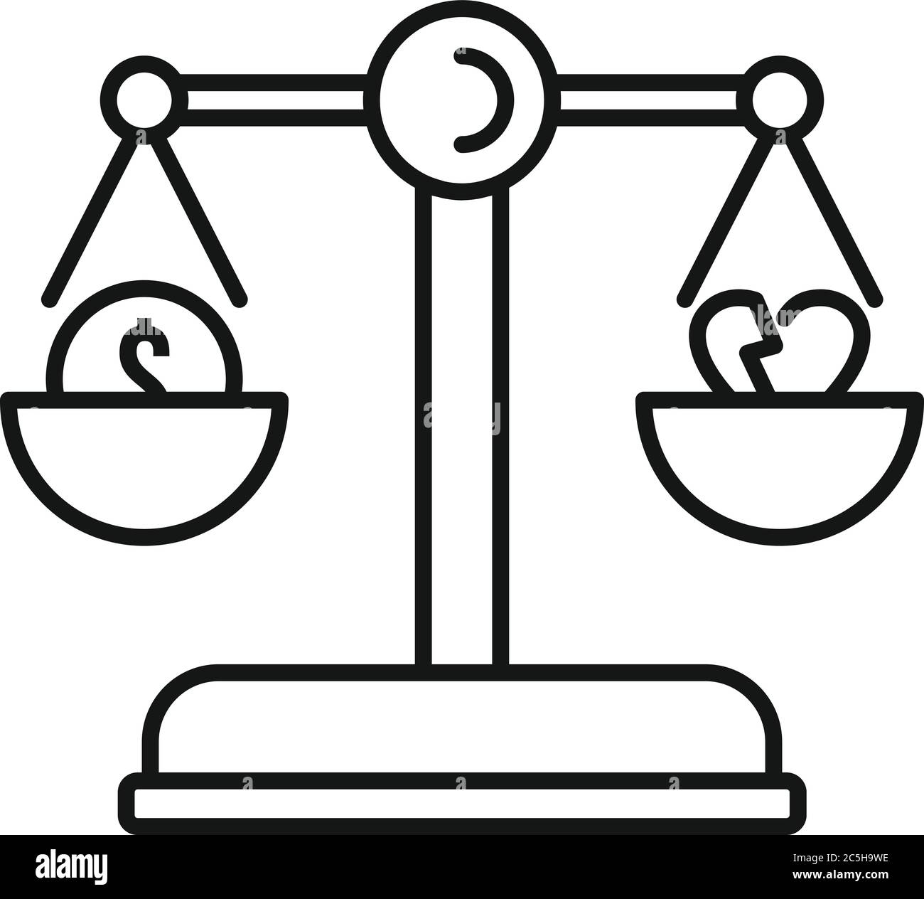 Divorce Balance Icon Outline Divorce Balance Vector Icon For Web 
