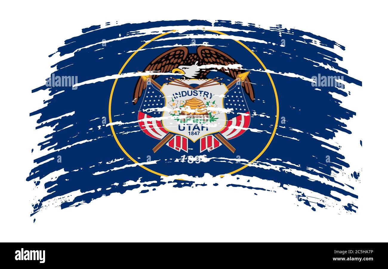 Utah flag in grunge brush stroke, vector Stock Vector Image & Art Alamy