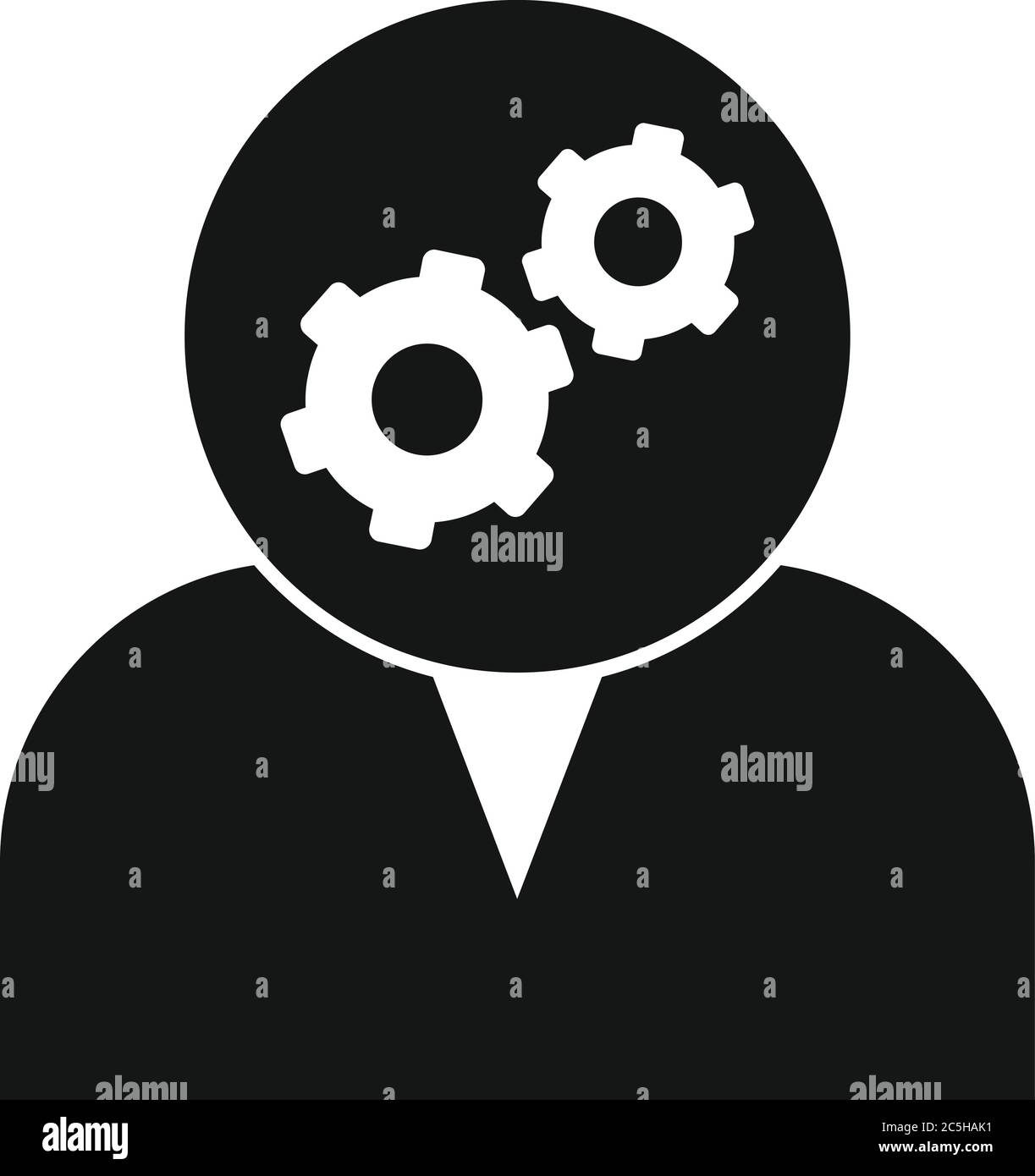 Gear wheel service center man icon. Simple illustration of gear wheel ...