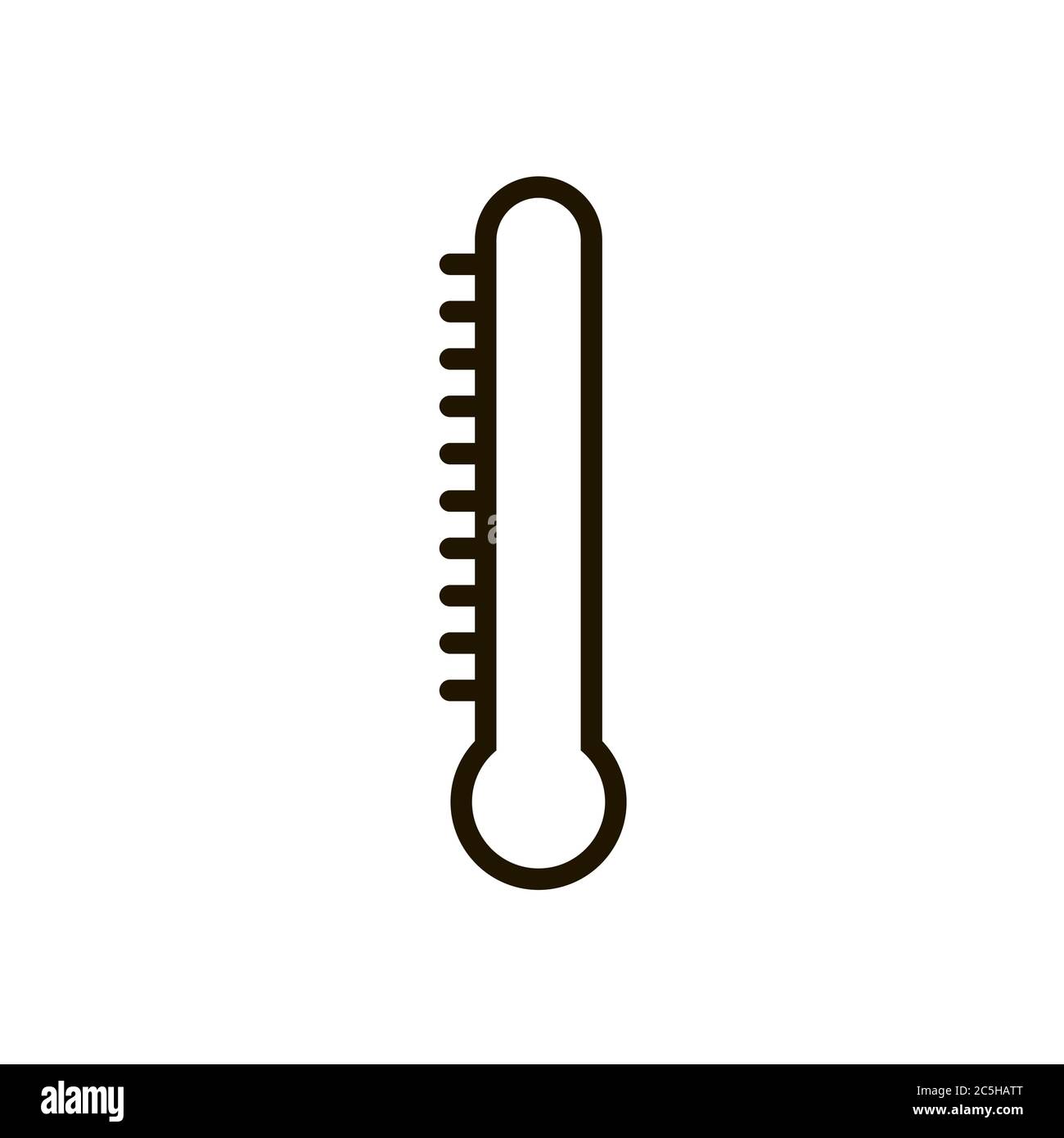 Outdoor thermometer for measuring temperature icon in trendy flat style