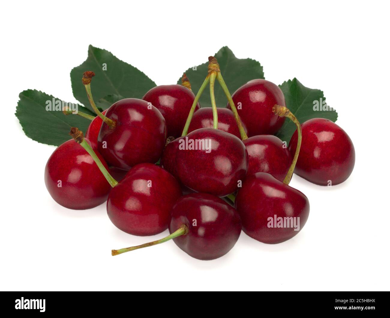 Sweet ripe cherry on white background Stock Photo - Alamy