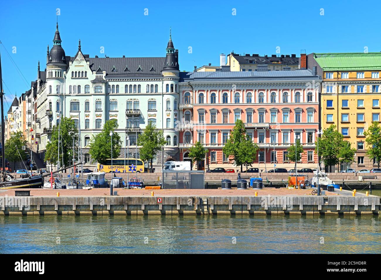 Pohjoisranta embankment with old harbor Stock Photo Alamy