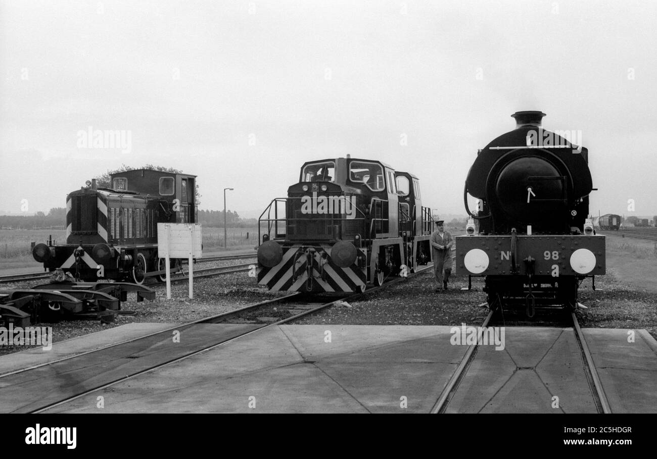 Army locomotives on display at Long Marston Army Camp public open day, Warwickshire, UK. 1987. Stock Photo