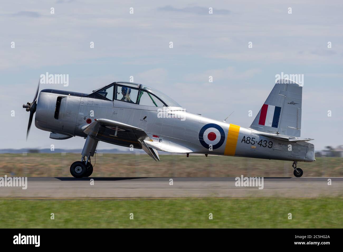 Commonwealth Aircraft Corporation CA-25 Winjeel aircraft VH-FTS operated by the RAAF Museum at Point cook. Stock Photo