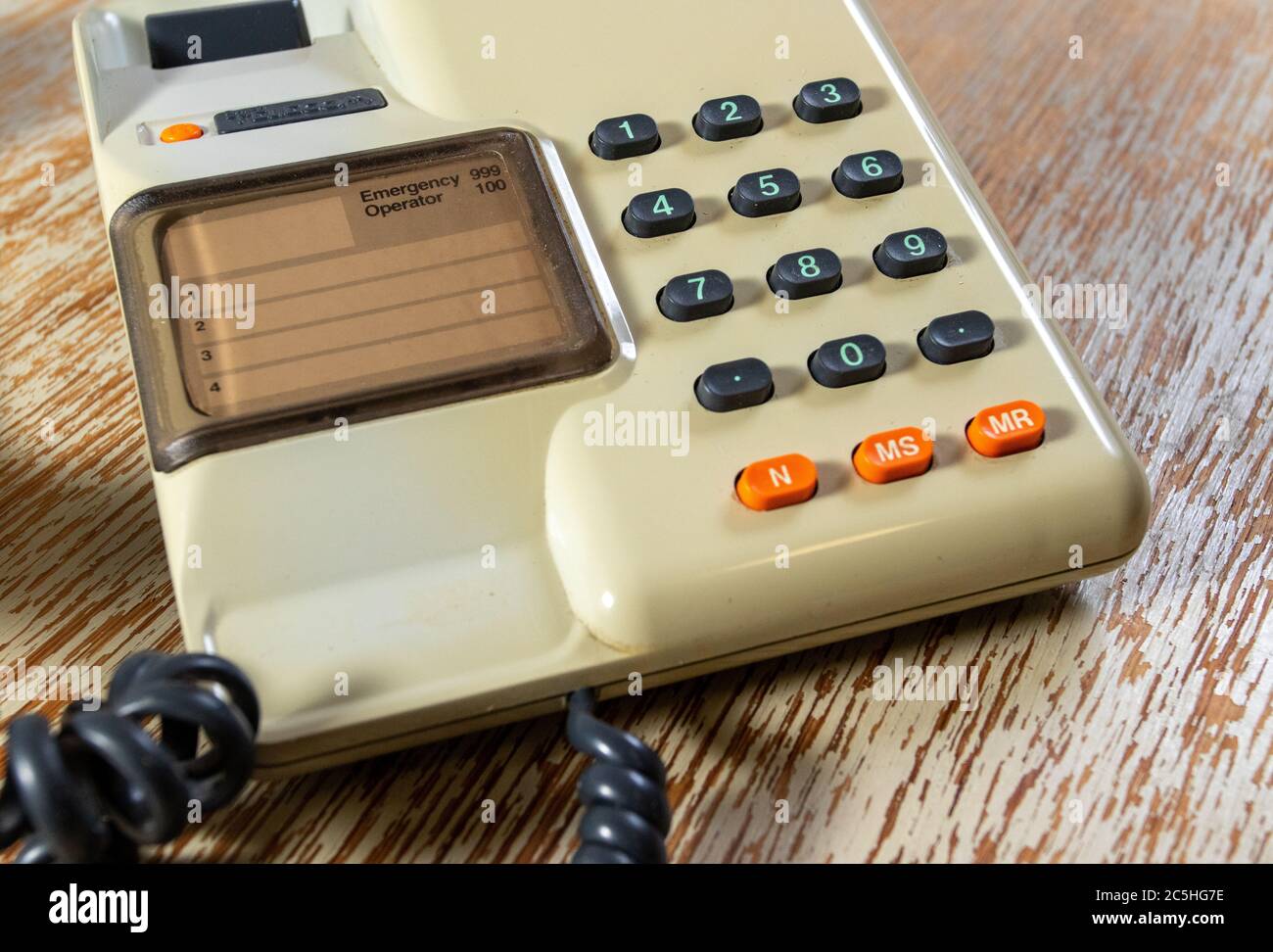 1980s British Telecom Viscount Super 4 telephone handset Stock Photo ...