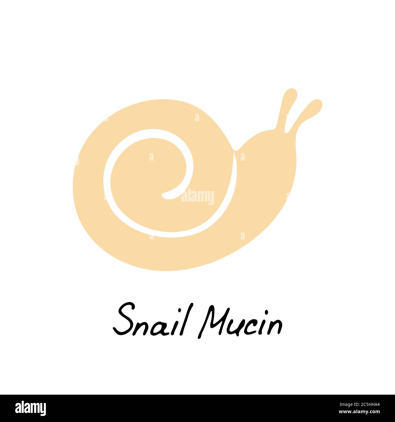 A snail icon for use in cosmetic designs. A hand-drawn snail icon. A simple logo. Vector Stock Vector