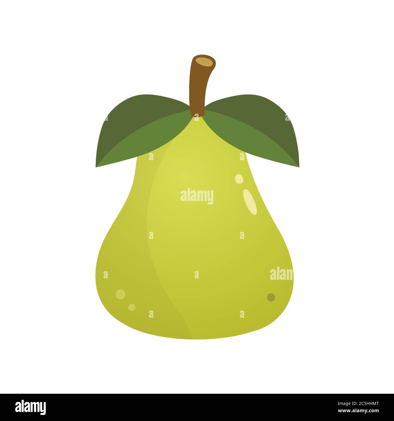 Green pear on white background. Vector illustration in trendy flat ...