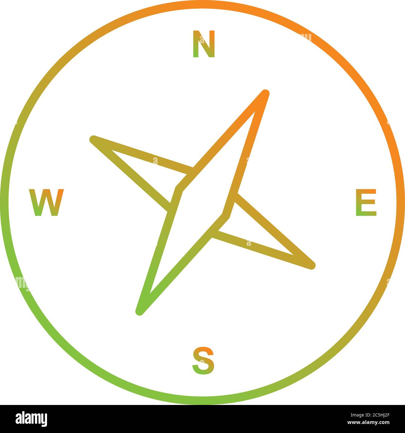 Unique Compass Vector Line Icon Stock Vector Image & Art - Alamy